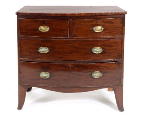 A 19th century bow front mahogany chest, of two short and two long drawers, 91 cm wide  See illustration