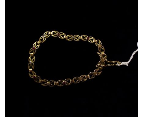 An 18ct gold, ruby and diamond bracelet Condition report Report  by GH

Approx. 15.5 g