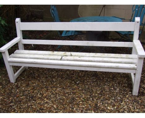 A painted garden bench, and another similar (2)