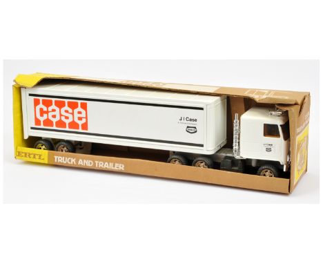 ERTL (USA) 3117 "Case" Truck and Trailer - large scale tinplate and plastic issue finished in white, black and red - Near Min