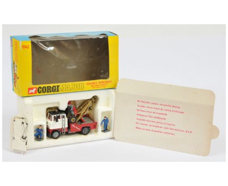 Corgi Toys Major 1142 Ford Holmes Wrecker Truck - red, white, black, grey chassis, gold booms and cast hubs - Excellent Plus 