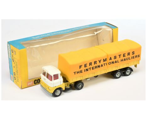Corgi Toys 1147 Scammell Handyman Truck and Trailer "Ferry-Masters" - white and yellow cab with red interior, grey base and c