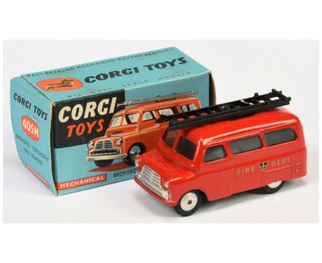 Corgi Toys&nbsp; 405M Bedford Utilecon Fire Tender "Fire Dept" - red body, silver trim, black clip and ladders, flat spun hub