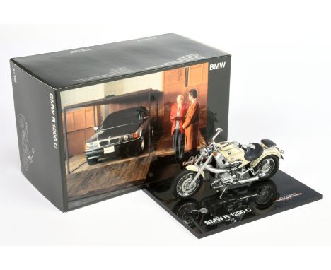 Minichamps "James Bond" BMW 1200C Motorcycle (1/18th) - Cream body with silver and chrome trim - Fair requires attention to r