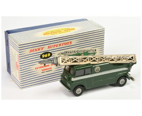 Dinky Toys 969 Extending Mast Vehicle "BBC TV" - green body with grey side flashes and Supertoy hubs, black platforms complet