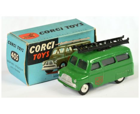 Corgi Toys&nbsp; 405 Bedford Utilecon "AFS Tender - green body, silver trim, black clip and ladders and flat spun hubs - Near