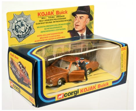 Corgi Toys 290 "Kojak" Buick "Police" Car - metallic light brown body, chrome trim and wheels with correct figures - Near Min