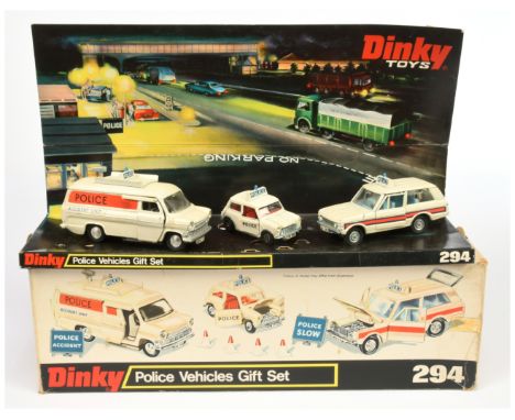 Dinky Toys 294 Gift Set "Police Vehicles" - To Include Ford transit "Police Accident Unit", cast hubs - Mini "Police" car, Sp