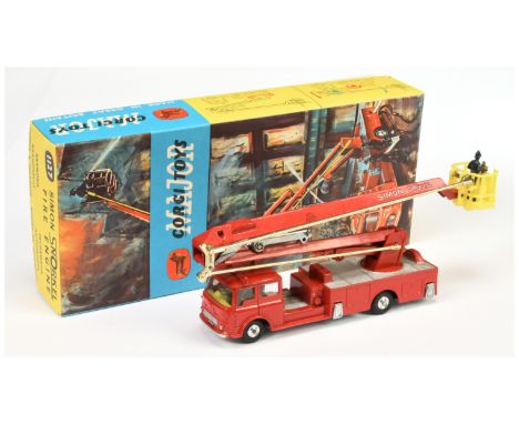 Corgi Toys Major 1127 Bedford Simon Snorkel Fire Engine - red body, silver trim and platforms, yellow interior and basket wit