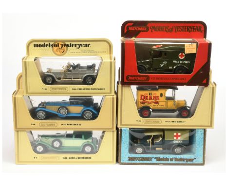 Matchbox Models of Yesteryear Group to include Y12 Ford Model T Van "Deans", Y25 Renault "Ambulance" (code 3 issue), plus oth