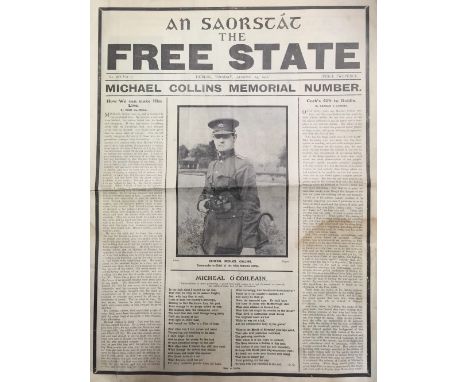 The Original Michael Collins Memorial Number 
Periodical: An Saorstat - The Free State, Vol. 1 No. 28, Tuesday August 29, 192