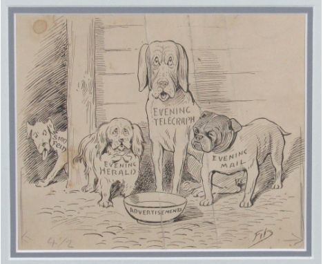 Fitzpatrick

Original Sketch - The Dogged Newspapers, with varied dogs depicting the different newspapers, Evening Herald, Ev