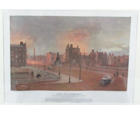 After A. Mc Googan 

Print: "The Holocaust of Ireland's Greatest Thoroughfare. Friday morning, 28th April 1916." Original col