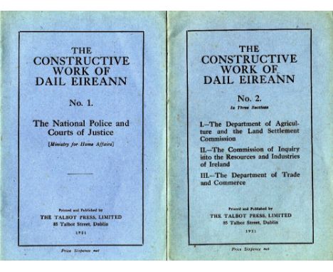 [Childers, Erskine]   The Constructive Work of Dail Eireann.  No. 1. The National Police and Courts of Justice (Ministry of H