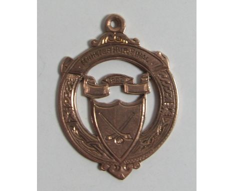 Munster Hurling Final, 1922

Medal: G.A.A., Tipperary, a circular and pierced 9ct gold Medal, the obverse inscribed "Munster 