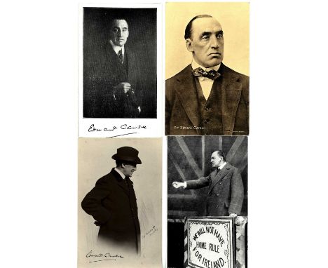 Postcards: Sir Edward Carson, six varied portrait cards, two r.p.'s, all unused, v. good. Scarce. (6)