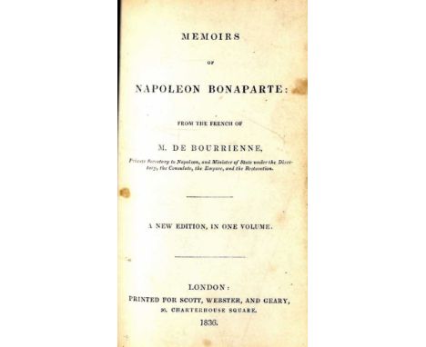 Meagher of The Sword
Signed by Thomas Francis Meagher

Association Copy: Bourrienne (M.de)trans. Memoirs of Napoleon Bonapart