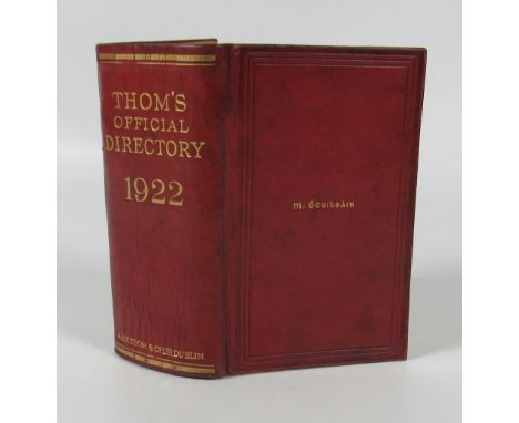 Michael Collins Personal Copy

Collins (Michael) His personal copy of "Thom's Official Directory, 1922," specially bound for 