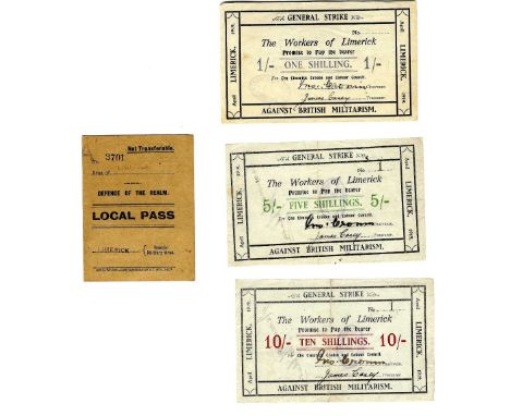 "The Limerick Soviet" Bank Notes
Rare Complete Set

Limerick: The Workers of Limerick - General Strike against British Milita