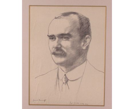 [Connolly (James)] A very fine strong "Portrait of James Connolly," head and shoulders after Sean O'Sullivan, 1916 & with pri