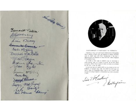 Association Copy
Signed by De Valera, Liam Deasy & others

[O'Donovan Rossa (D.)] O'Donovan Rossa Souvenir Booklet, 1954, 4to