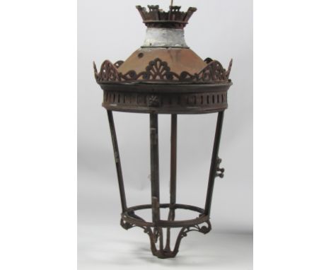 Artefact: 1916 [O'Connell Street] An attractive and heavy Victorian brass Street Light Lantern, with a bullet hole, (possibly