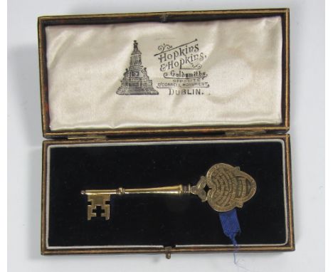 Co. Kildare Interest

[O'Ceallaigh (Sean T.)] An elaborately gilt metal Ceremonial Key [silver gilt], inscribed 'Presented to
