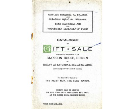Irish National Aid and Volunteers Dependent's Fund

Catalogue of Gift Sale, Mansion House, Dublin 20 - 21st April (no year bu