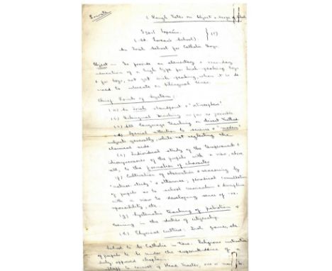 Padraic Perase and the Founding of St. Enda's
Pearse (Padraic H.) A highly important collection of original letters and docum