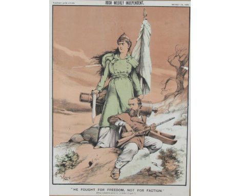 [Parnell (C.S.)] He Fought for Freedom, Not for Faction, a fine coloured print after W.C. Mills, issued by Irish Weekly Indep