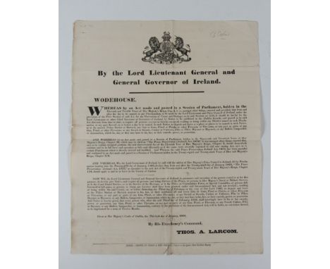 Firearms Notice, 1866

Co. Carlow: A broadside Poster issued under the Peace Preservation (Ireland) Act, requiring residents 