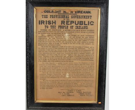 THE 1916 PROCLAMATION:  THE GPO COPY
POBLACHT NA H EIREANN.   The Provisional Government of the IRISH REPUBLIC to the PEOPLE 