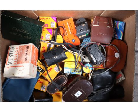 Camera Films and Exposure Meters, comprising some expired 35mm and roll films including Kodacolor Gold 200 (2), Gold II 400, 