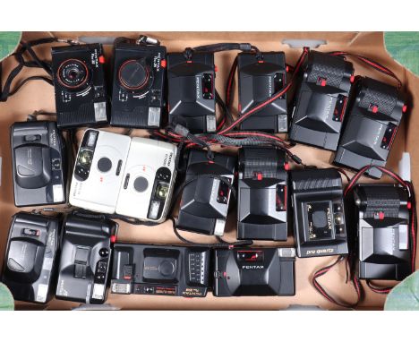 A Tray of Pentax Compact Cameras, models include PC35AF-M (4), PC35 AF (5), Pro Quartz, PC-5000, Pro 35, Pro 35J and other ex