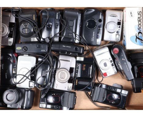A Tray of Canon Compact Cameras, models include Snappy 50, Snappy S, Sprint, Sure Shot EX, Sure Shot Date,  Z115 and other ex
