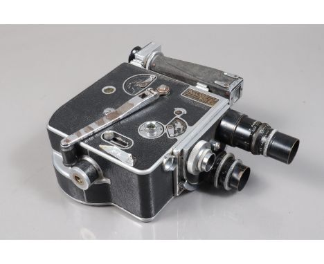 A Paillard Bolex Non-Reflex H16 Cine Camera with Dallmeyer Lenses, serial no 10551, circa 1938, tri-focal viewfinder, critica