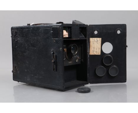 A Benetfink Lightning Plate Magazine Box Camera, for 12 quarter plates, body G, shutter working, with wheel stop aperture cha