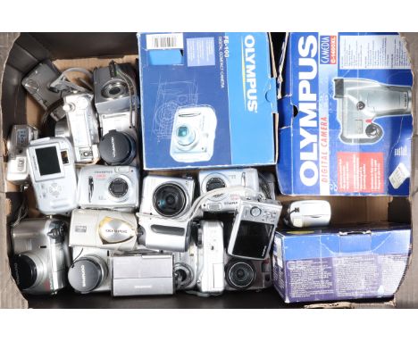 A Tray of Olympus Digital Cameras, numerous Camdia and mju models, all untested, G 