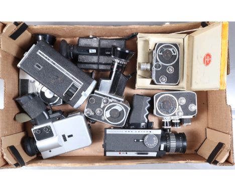 A Tray of Bolex Cine Cameras, a group of Paillard Bolex Standard 8mm cameras comprising a boxed C8 with Taylor, Taylor &amp; 