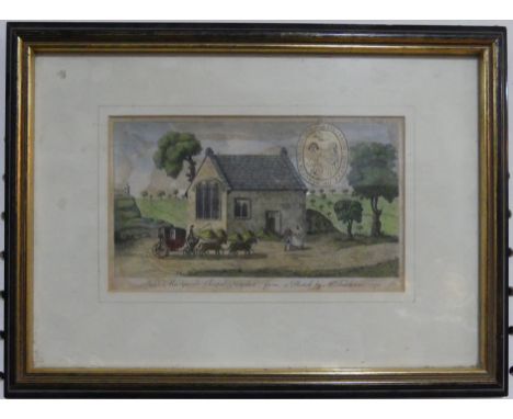 Honiton interest: an antiquarian print of 'St Margaret's Chapel Honiton, from a sketch by Mr Feltham, 1792,' pub. Gent magazi