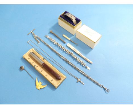 A collection of silver Jewellery, including a sterling silver and yellow enamel swallow brooch, some losses to enamel, a silv