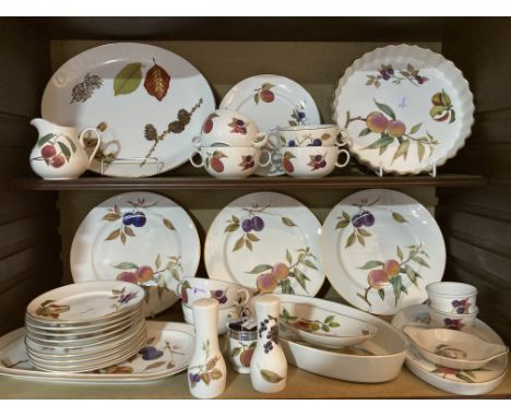 An extensive Royal Worcester 'Evesham' pattern Dinner and Tea Service, to include, tureens, gravy boat, dinner plates, shallo