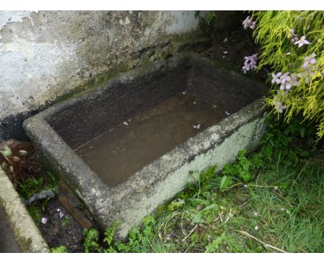 An antique granite rectangular Trough, large, 50in long x 30in wide (127cm x 76cm). Note; This lot can be Viewed at and must 