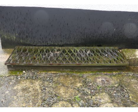 A vintage iron country Boot Scraper, of large rectangular form, 48in (122cm) long x 16in (40.5cm) wide. Note; This lot can be