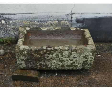 An antique stoneware rectangular Trough, 24in long x 16in wide (60cm x 40.5cm).  Note; This lot can be Viewed at and must be 