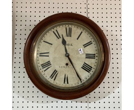 A circular Wall Clock, signed Abell Ventnor, together with an Edwardian mahogany mantel clock and an aneroid barometer (3)