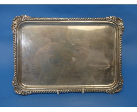 An Edwardian silver Tray, by Harrison Brothers &amp; Howson, hallmarked Sheffield, 1903, of rectangular form with gadrooned r