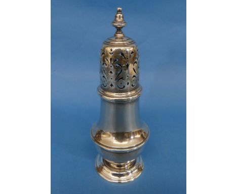A George V silver Sugar Caster, by William Comyns &amp; Sons Ltd., hallmarked London, 1930, of baluster form, the pierced rem