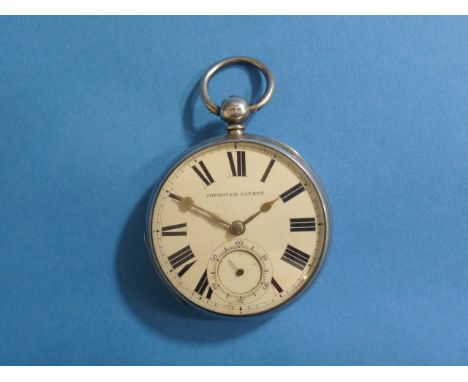 A silver cased open face 'Improved Patent' Pocket Watch, key wind, the gilt movement signed 'G. Asher, 158 High St., Sunderla