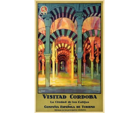 Original vintage travel poster - Visitad Cordoba la Ciudad de los Califas / Visit Cordoba the City of the Caliphs - featuring